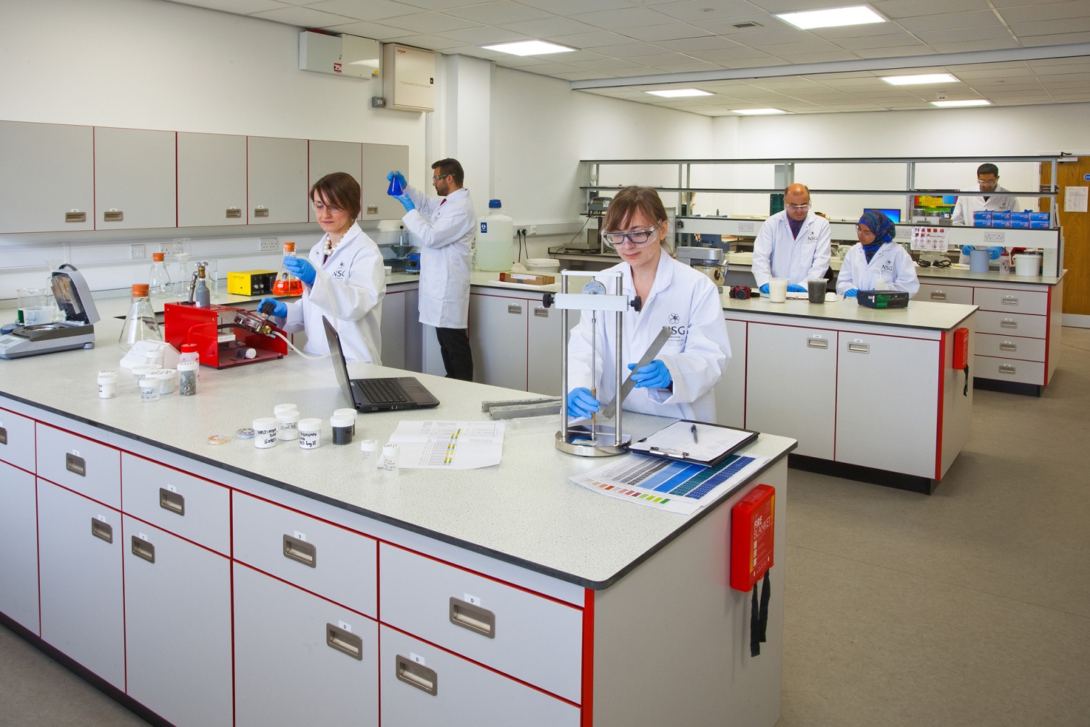 laboratory with technicians
